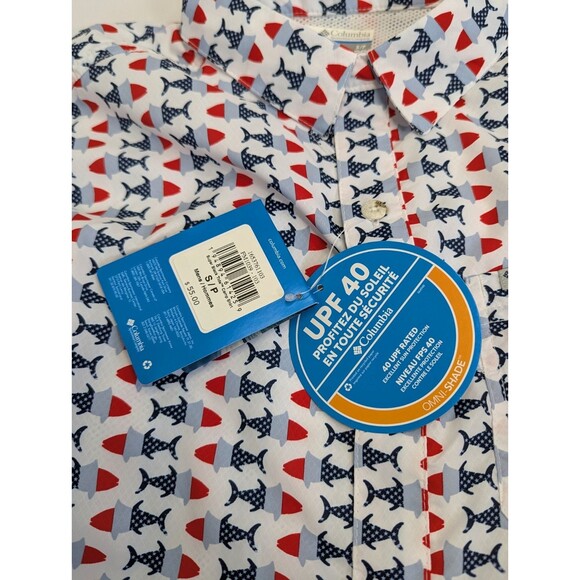Columbia PFG Mens Small Super Slack Tide USA Fish Vented Button Front Shirt NWT - Picture 5 of 5